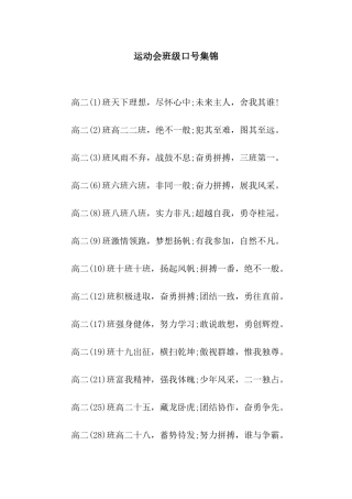 运动会班级口号集锦