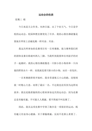 运动会的收获