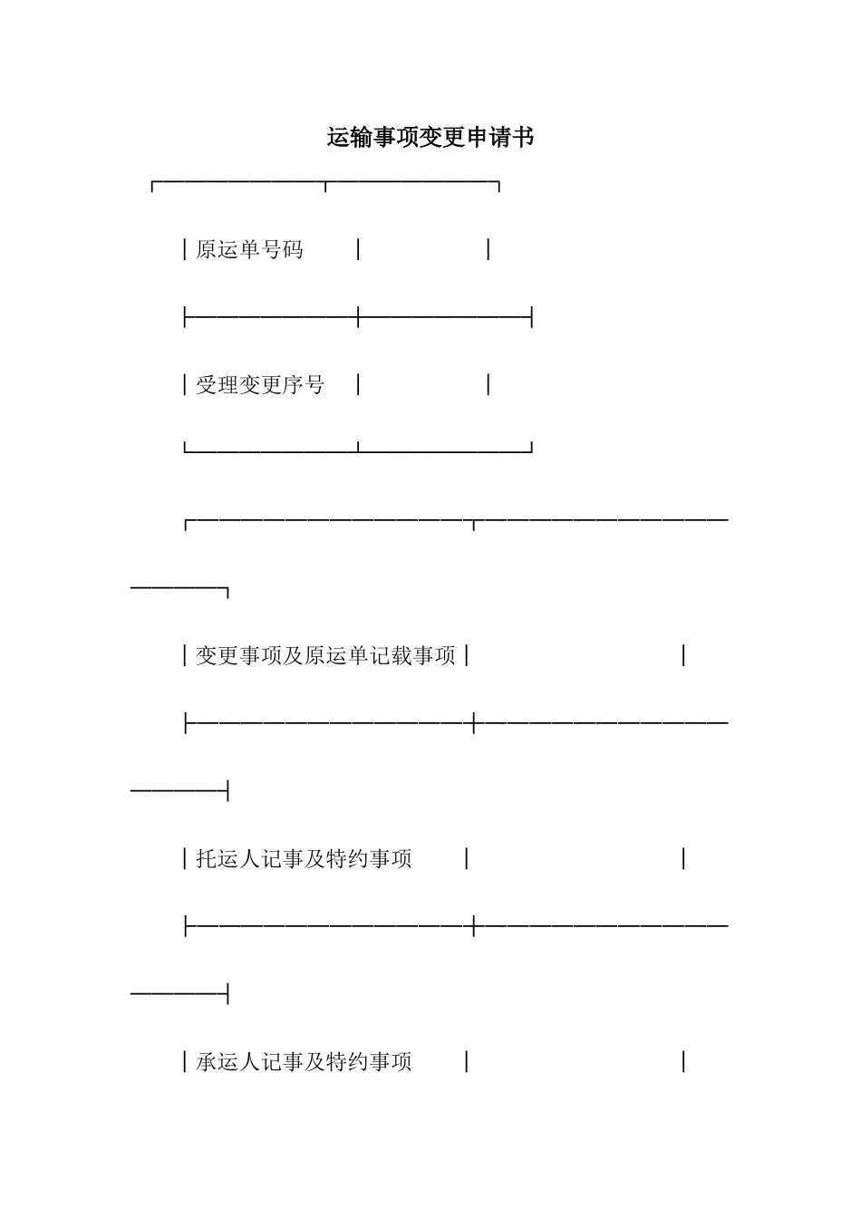 运输事项变更申请书_第1页