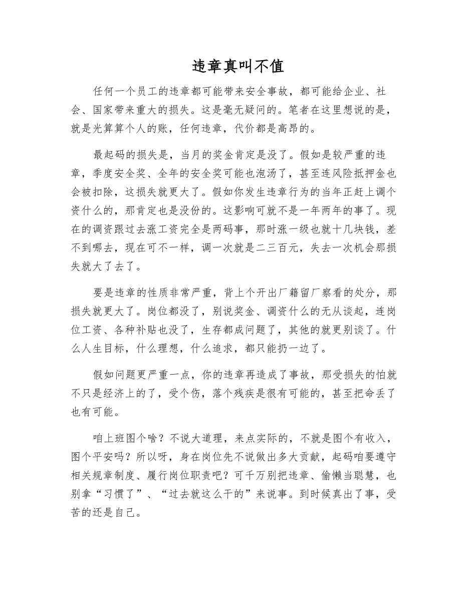 违章真叫不值_第1页
