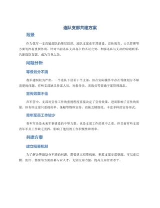 连队支部共建方案