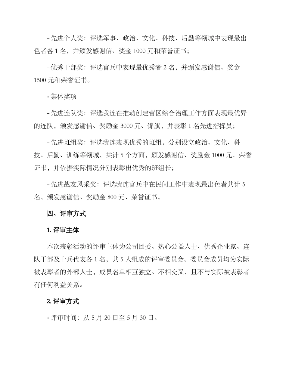 连队表彰活动方案_第2页