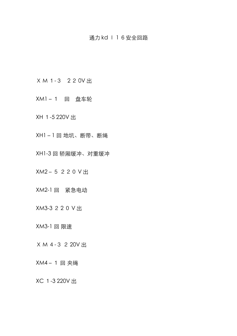 通力安全回路封线_第1页