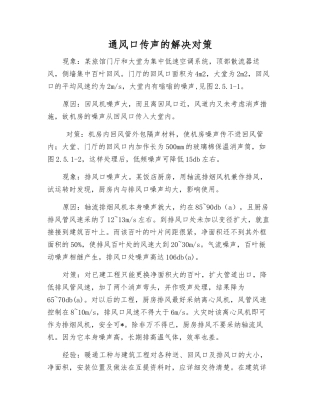 通风口传声的解决对策