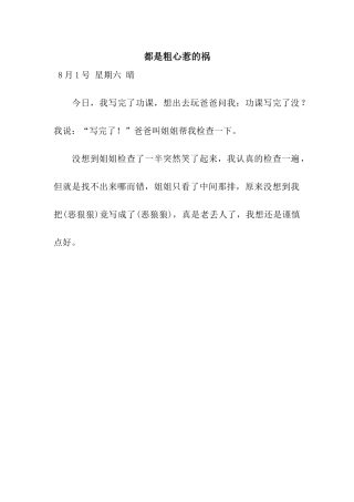 都是粗心惹的祸