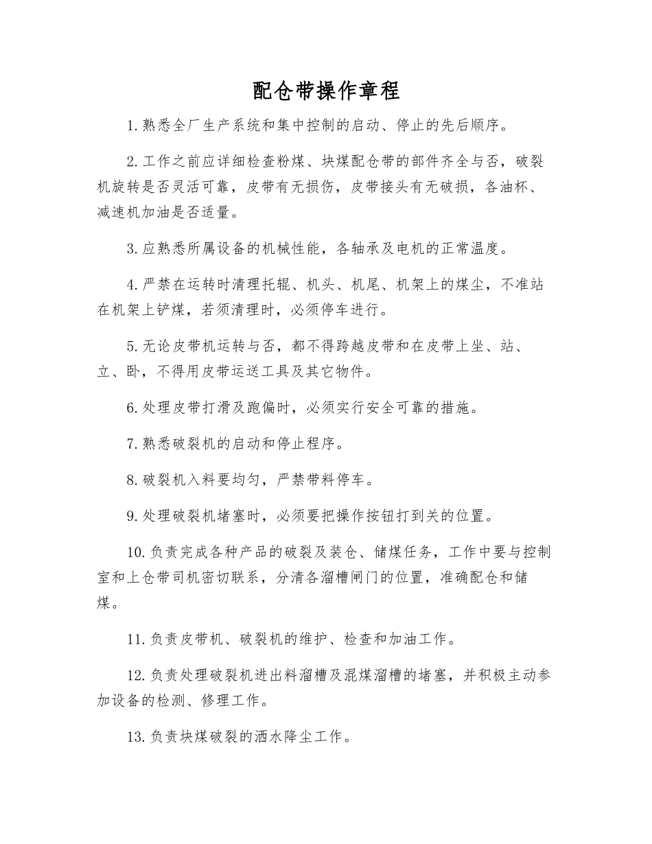 配仓带操作规程_第1页