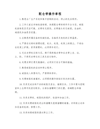 配仓带操作规程