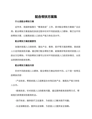 配合帮扶方案集