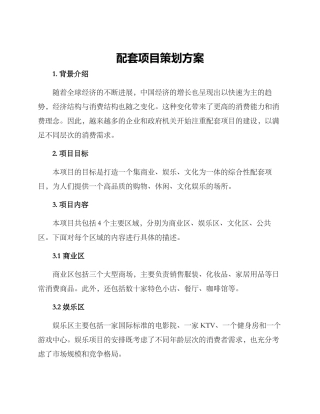 配套项目策划方案