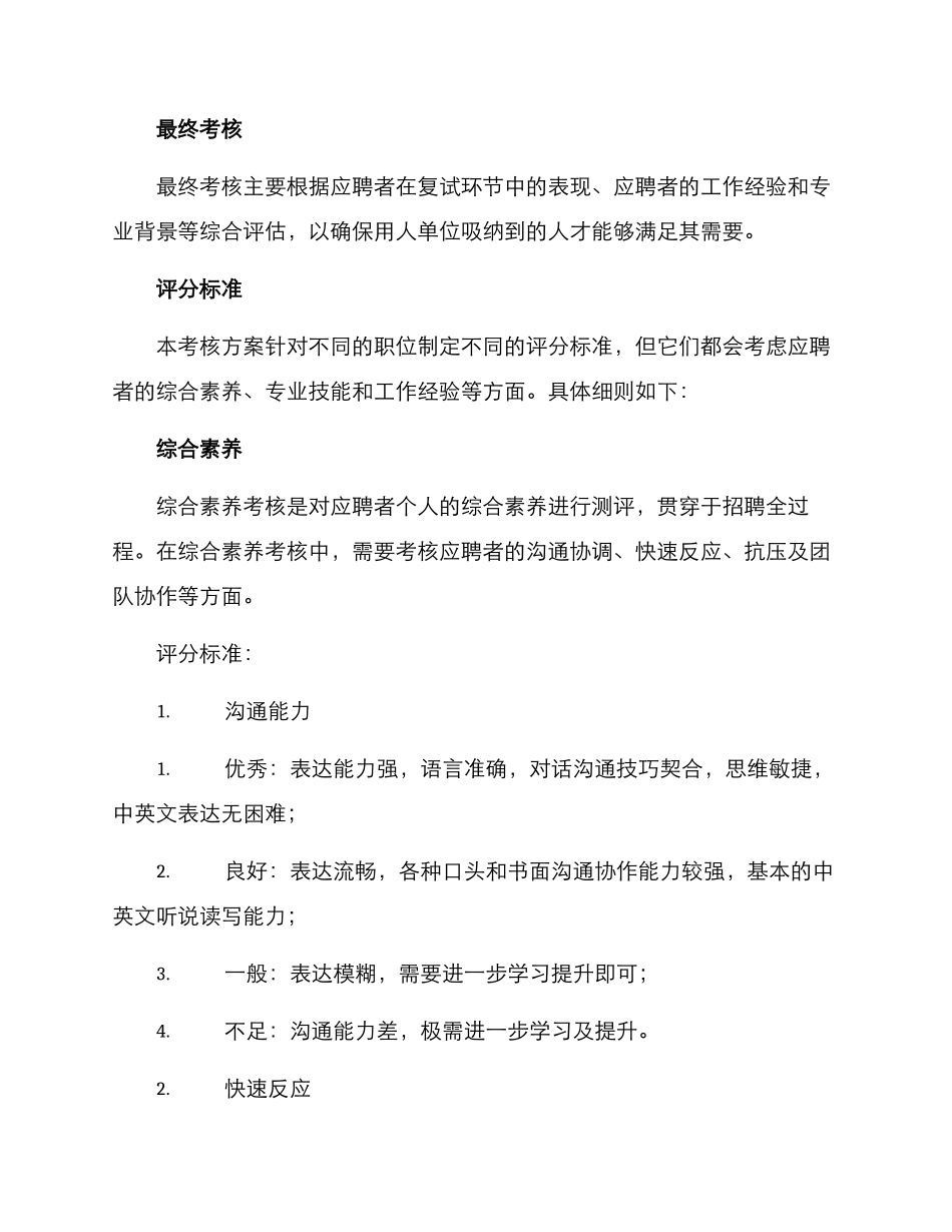 酒店应聘考核方案_第2页