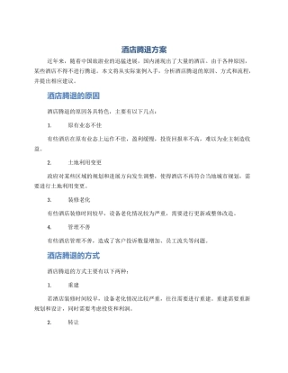 酒店腾退方案