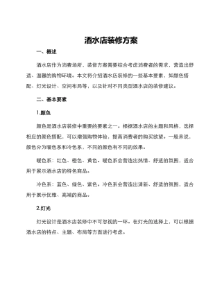 酒水店装修方案