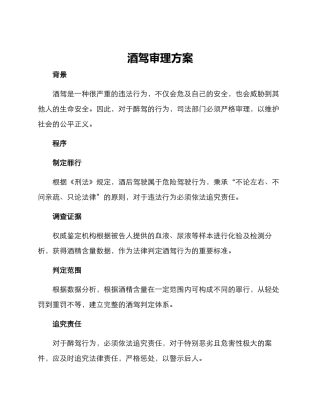 酒驾审理方案