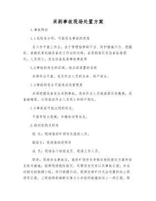 采剥事故现场处置方案