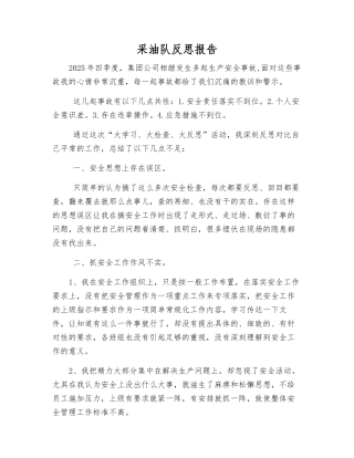 采油队反思报告