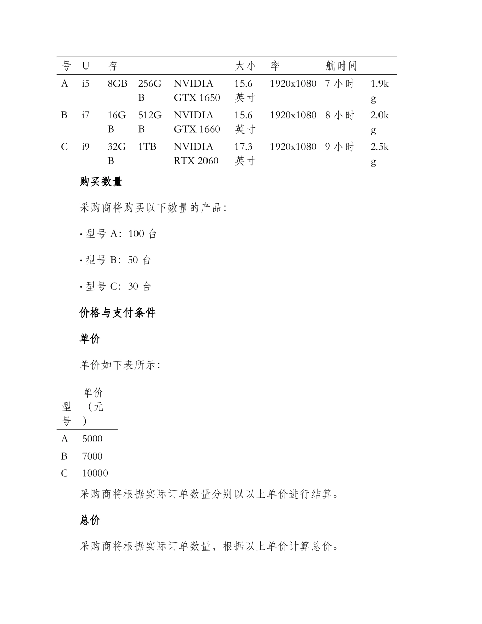 采购合同笔记本电脑产品网络销售合同_第2页