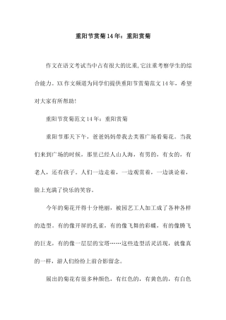 重阳节赏菊14年重阳赏菊