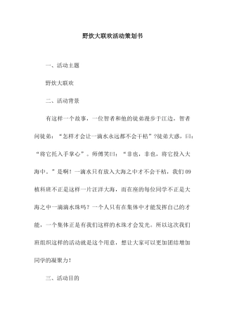 野炊大联欢活动策划书