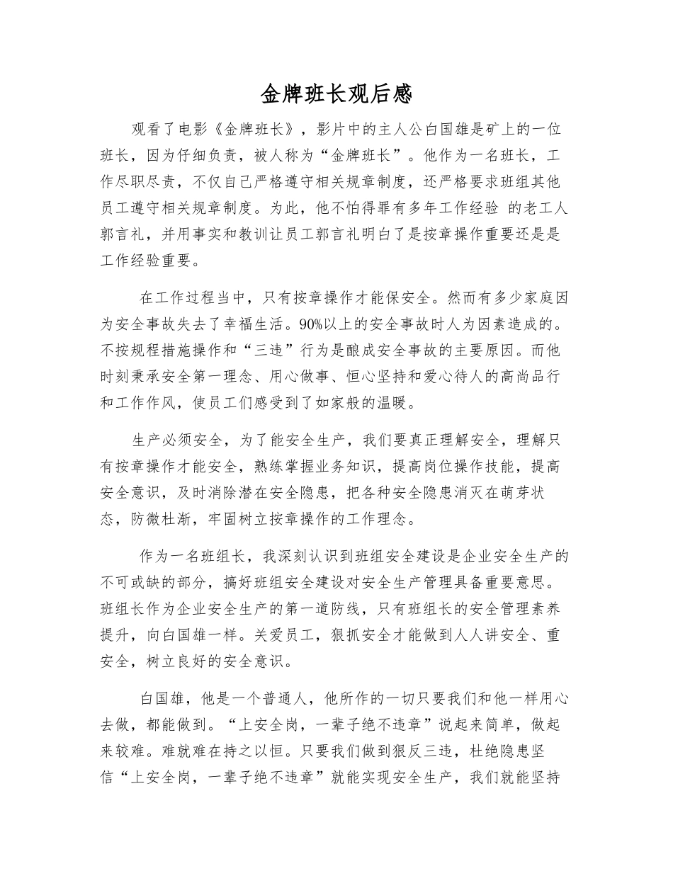 金牌班长观后感_第1页