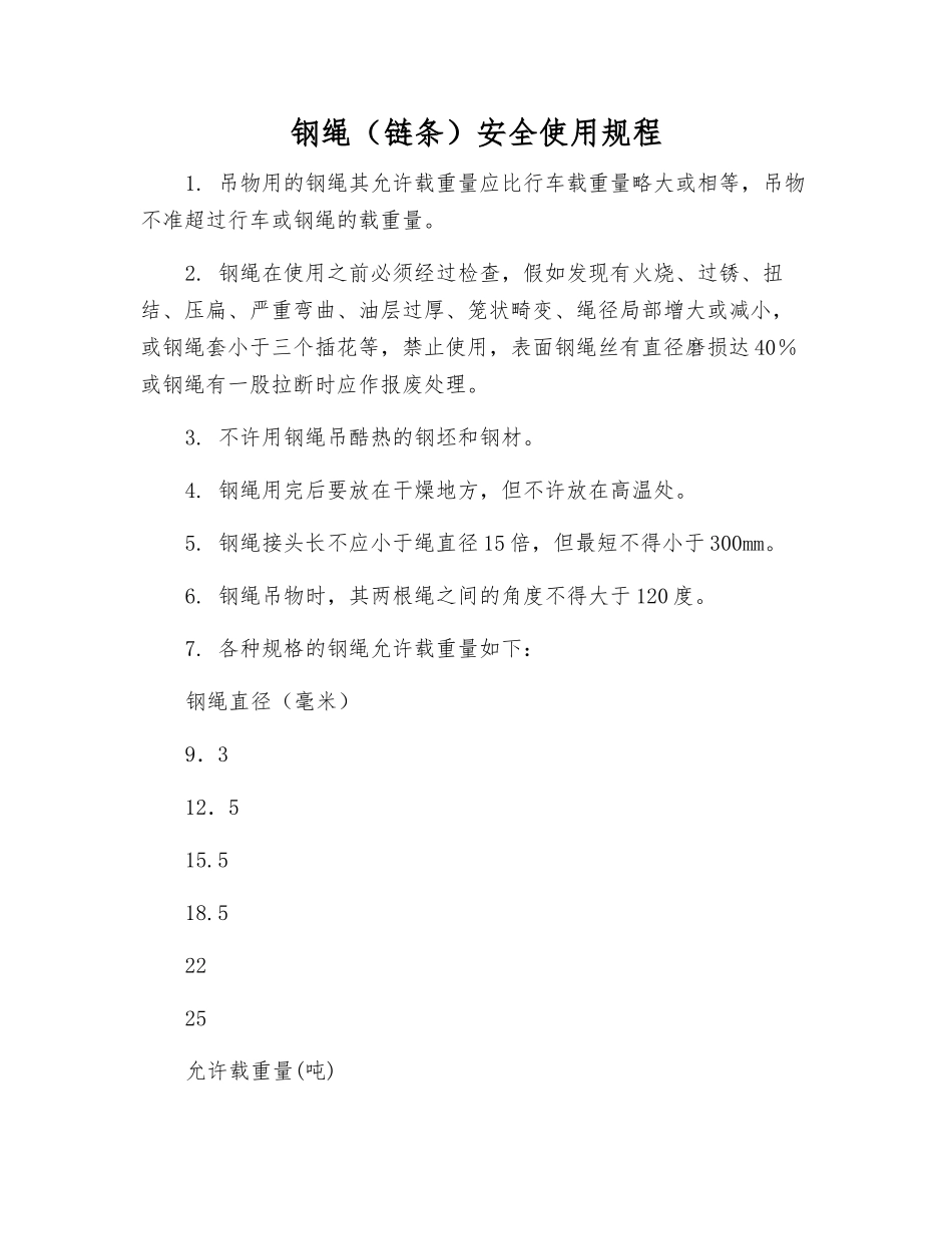 钢绳安全使用规程_第1页