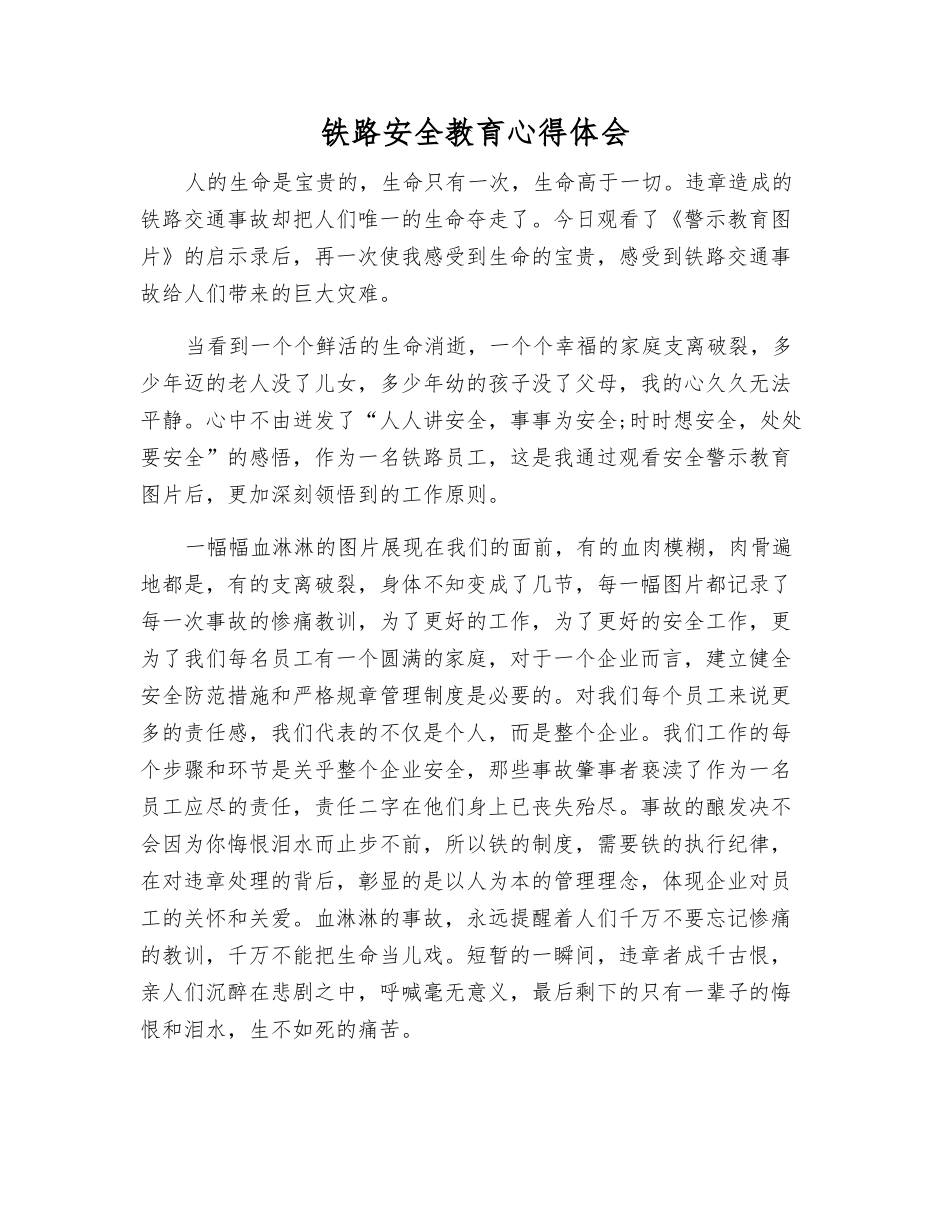 铁路安全教育心得体会_第1页