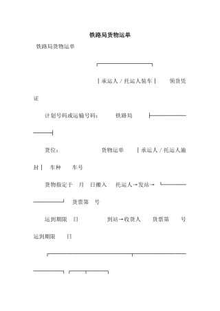 铁路局货物运单