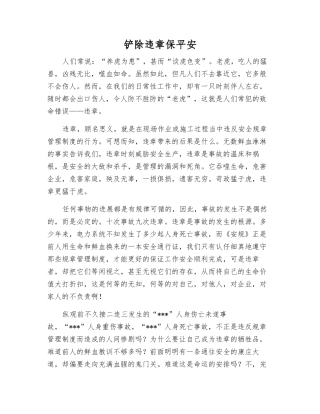 铲除违章保平安