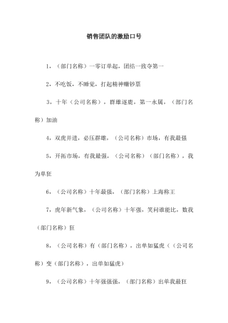 销售团队的激励口号
