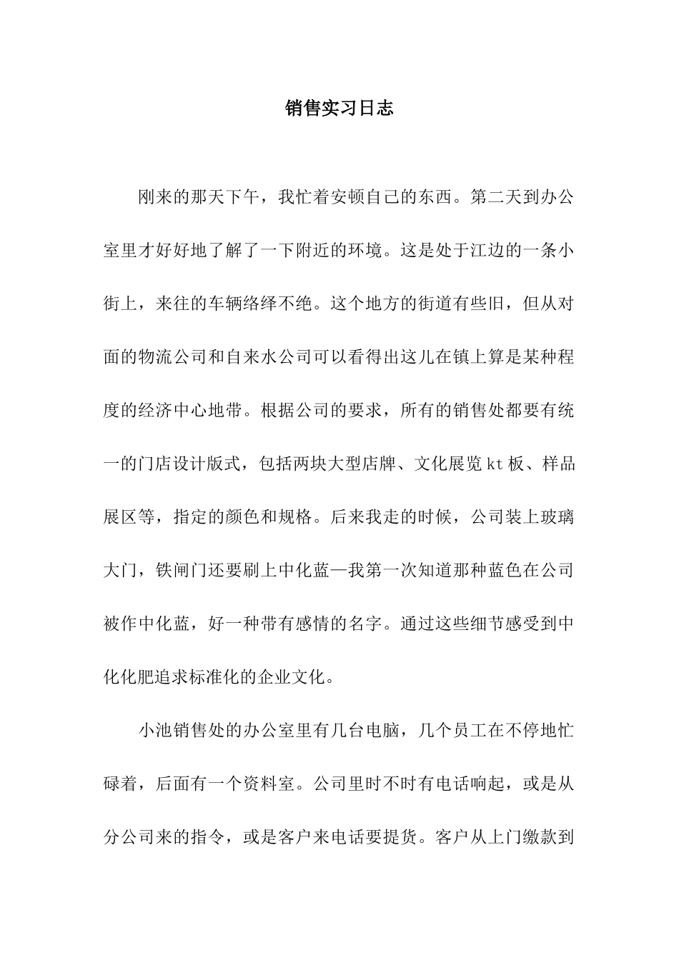 销售实习日志_第1页