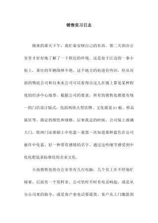 销售实习日志
