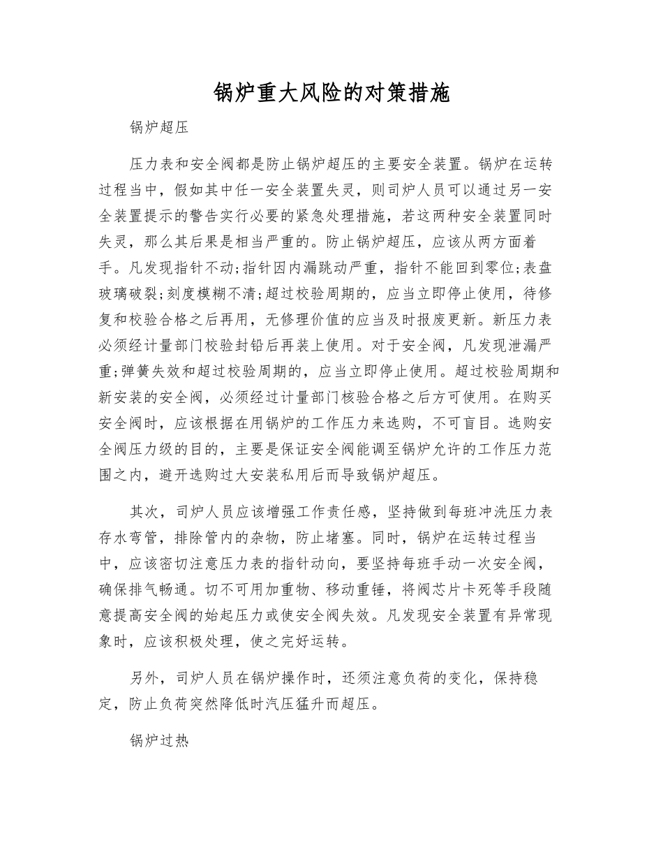 锅炉重大风险的对策措施_第1页