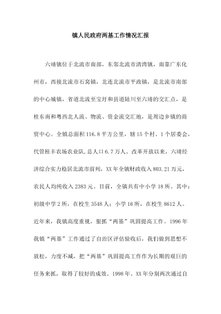 镇人民政府两基工作情况汇报