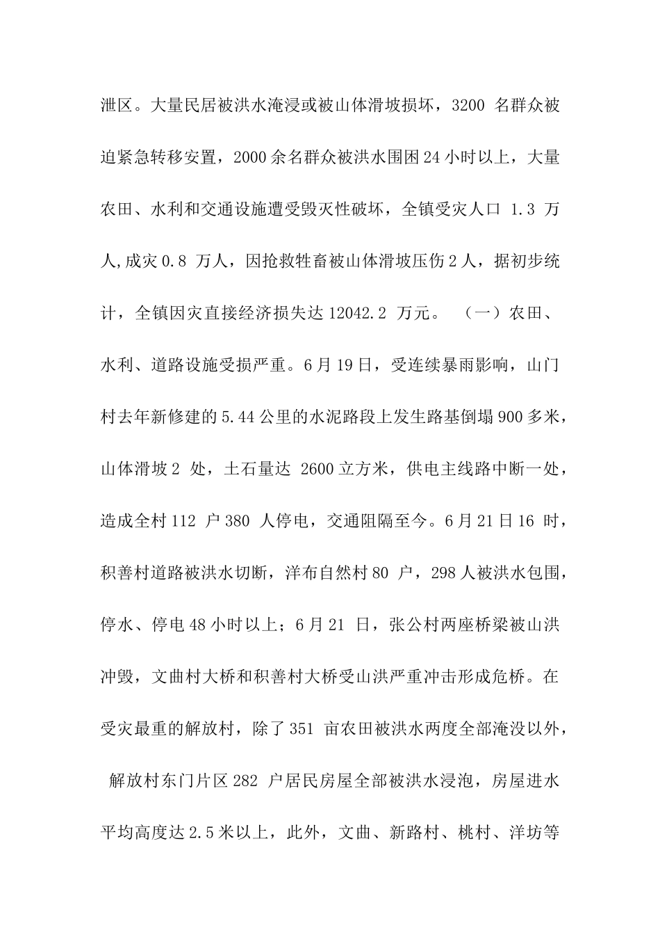 镇抗洪抢险情况汇报_第2页