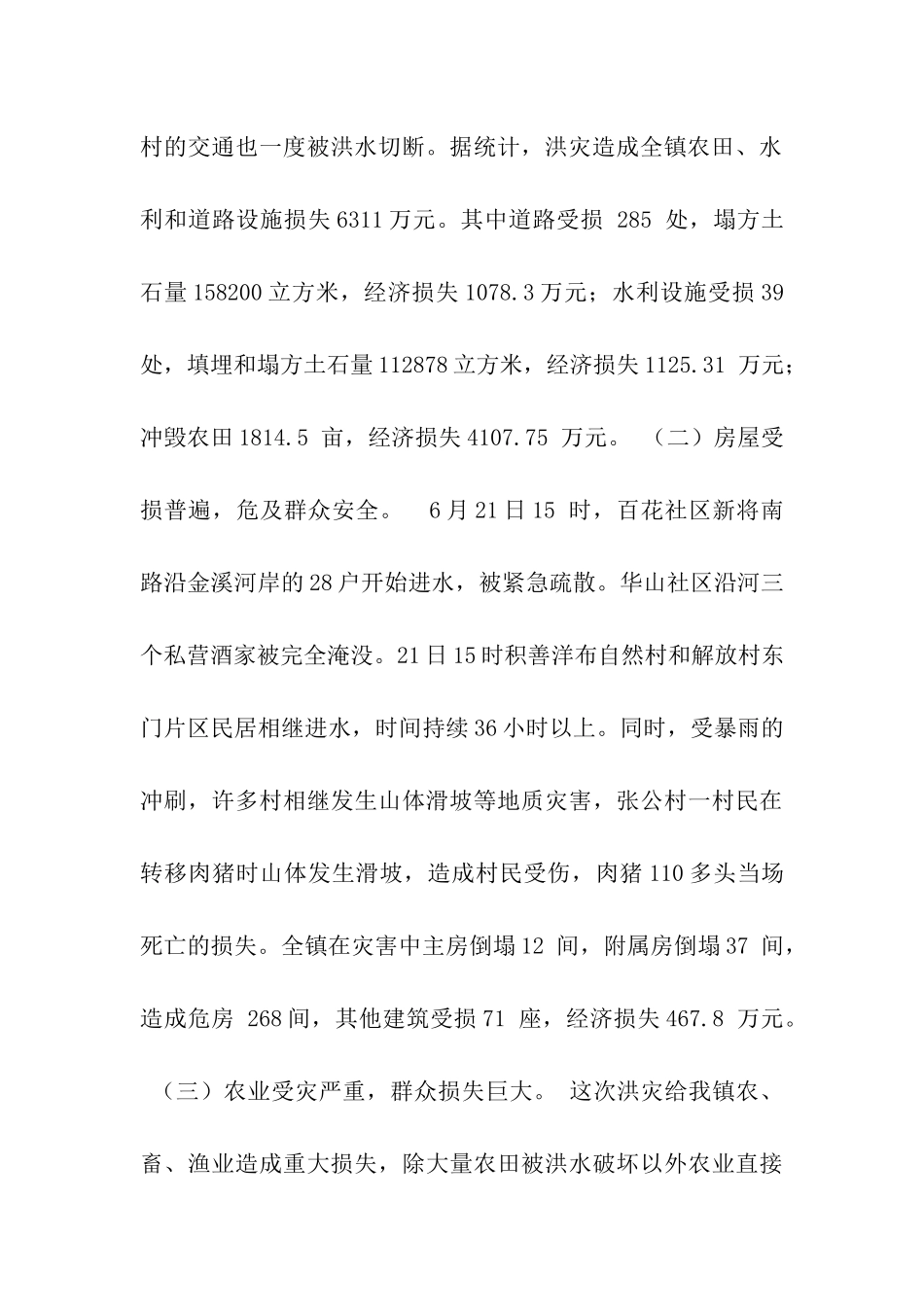 镇抗洪抢险情况汇报_第3页