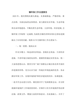 镇环保工作自查报告