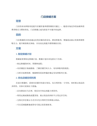 门店换铺方案