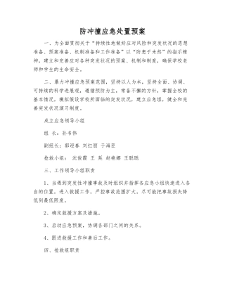 防冲撞应急处置预案