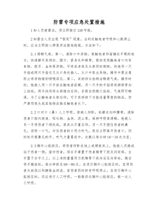 防雷专项应急处置措施