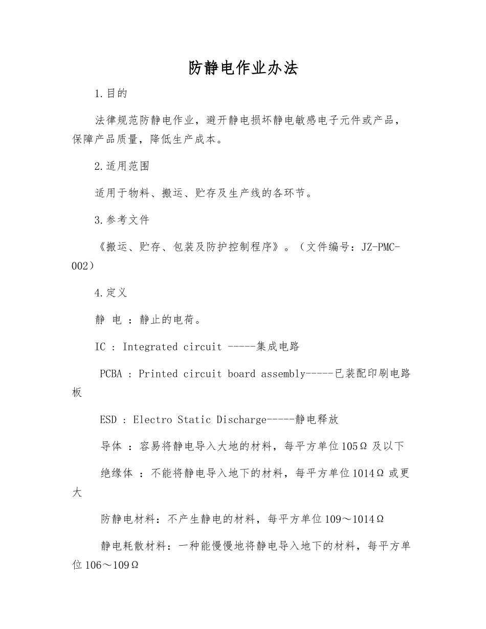 防静电作业办法_第1页