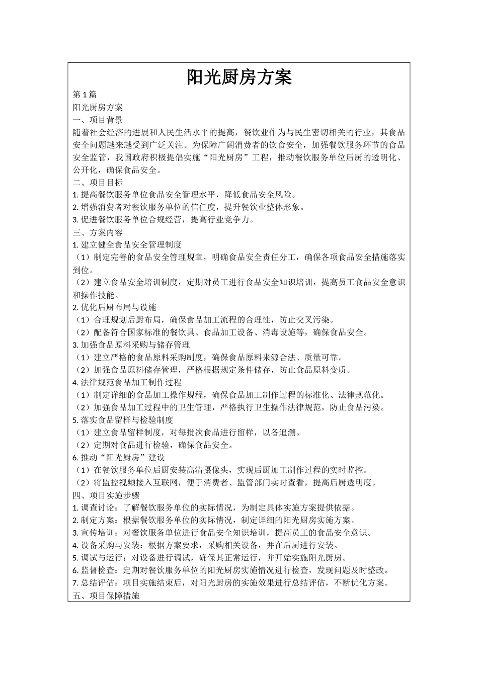 阳光厨房方案_第1页