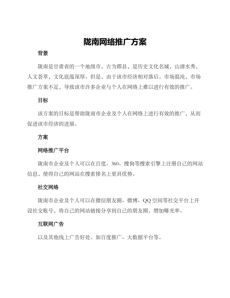 陇南网络推广方案_第1页