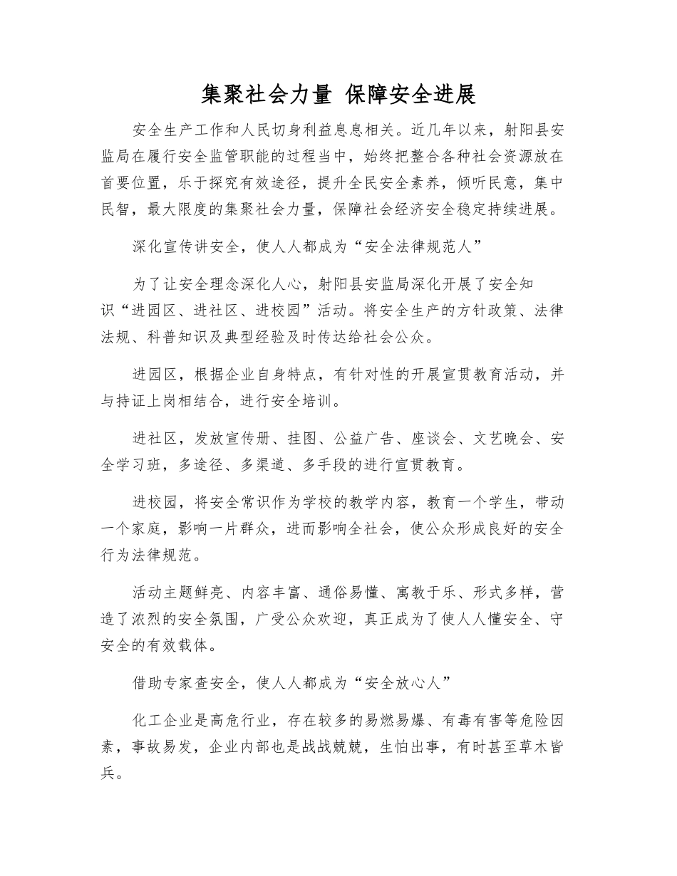 集聚社会力量-保障安全发展_第1页
