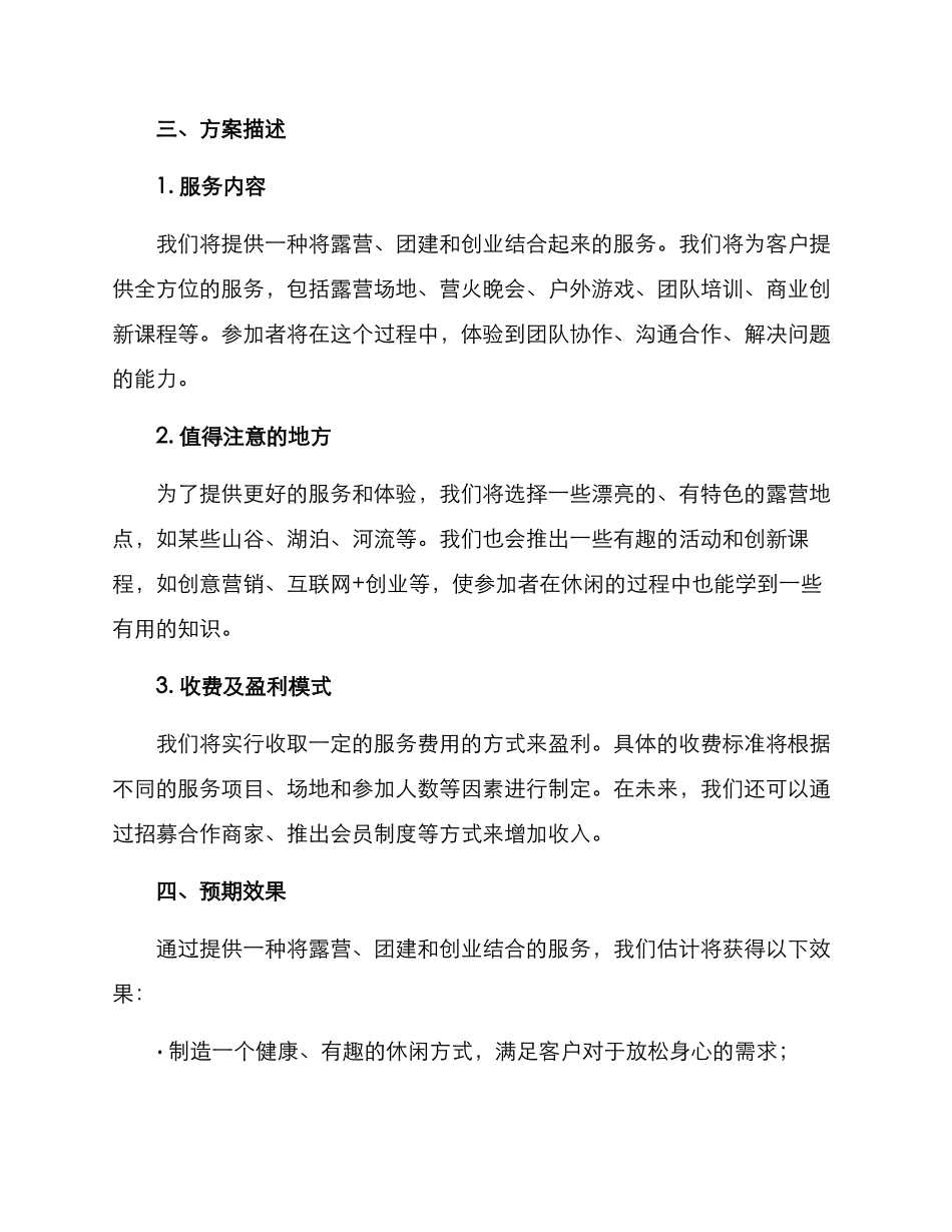 露营团建创业方案_第2页
