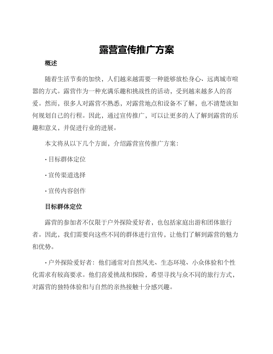露营宣传推广方案_第1页