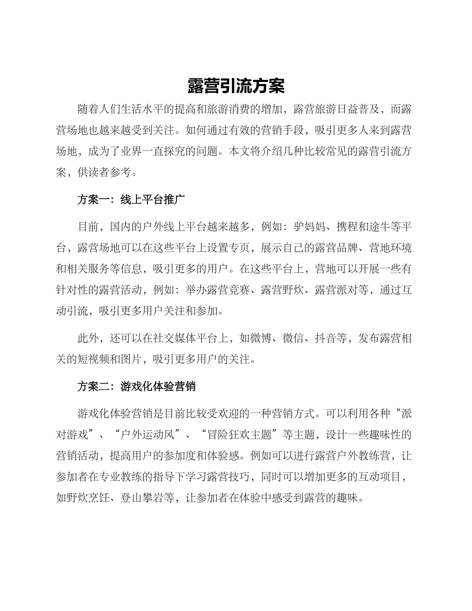 露营引流方案_第1页