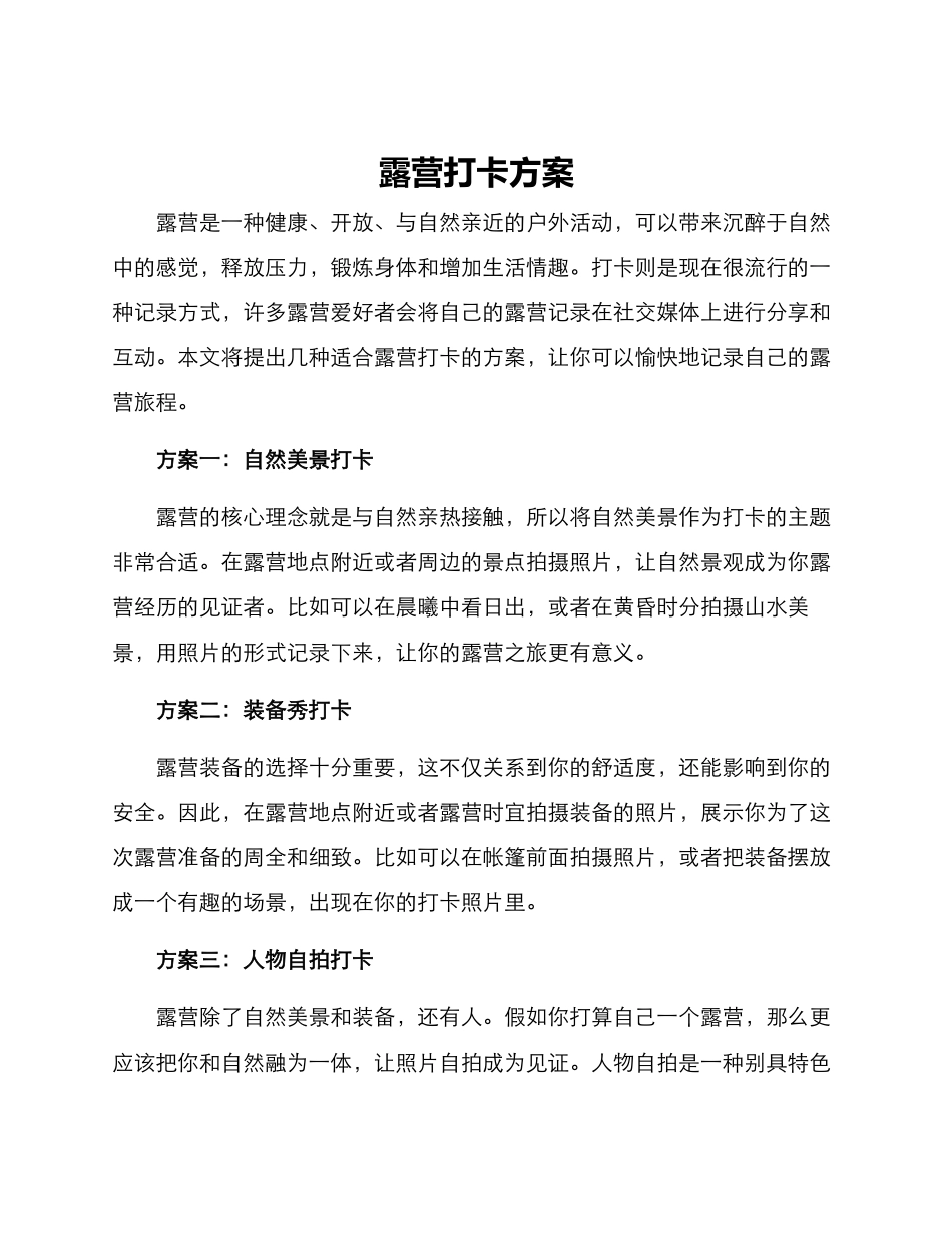 露营打卡方案_第1页