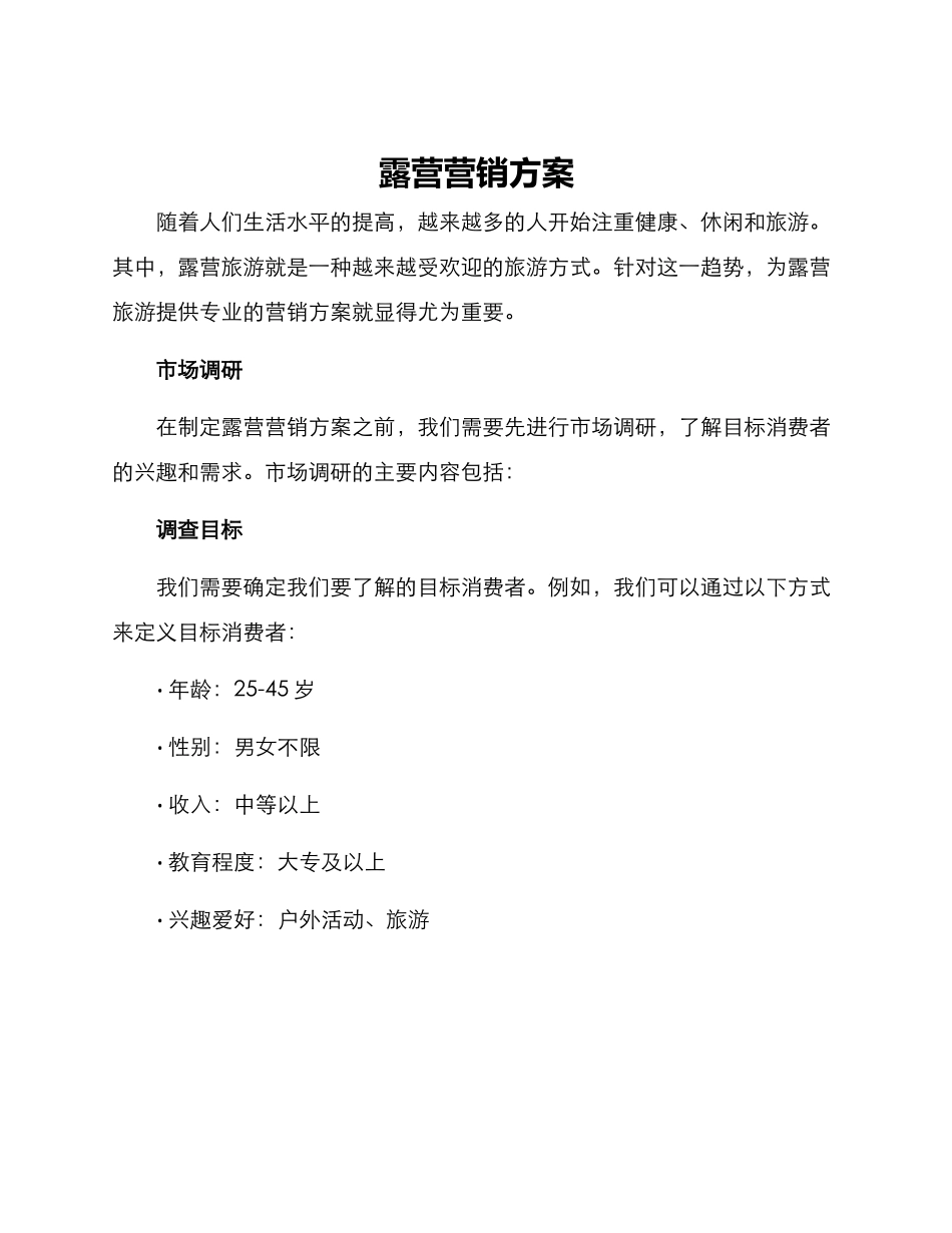露营营销方案_第1页