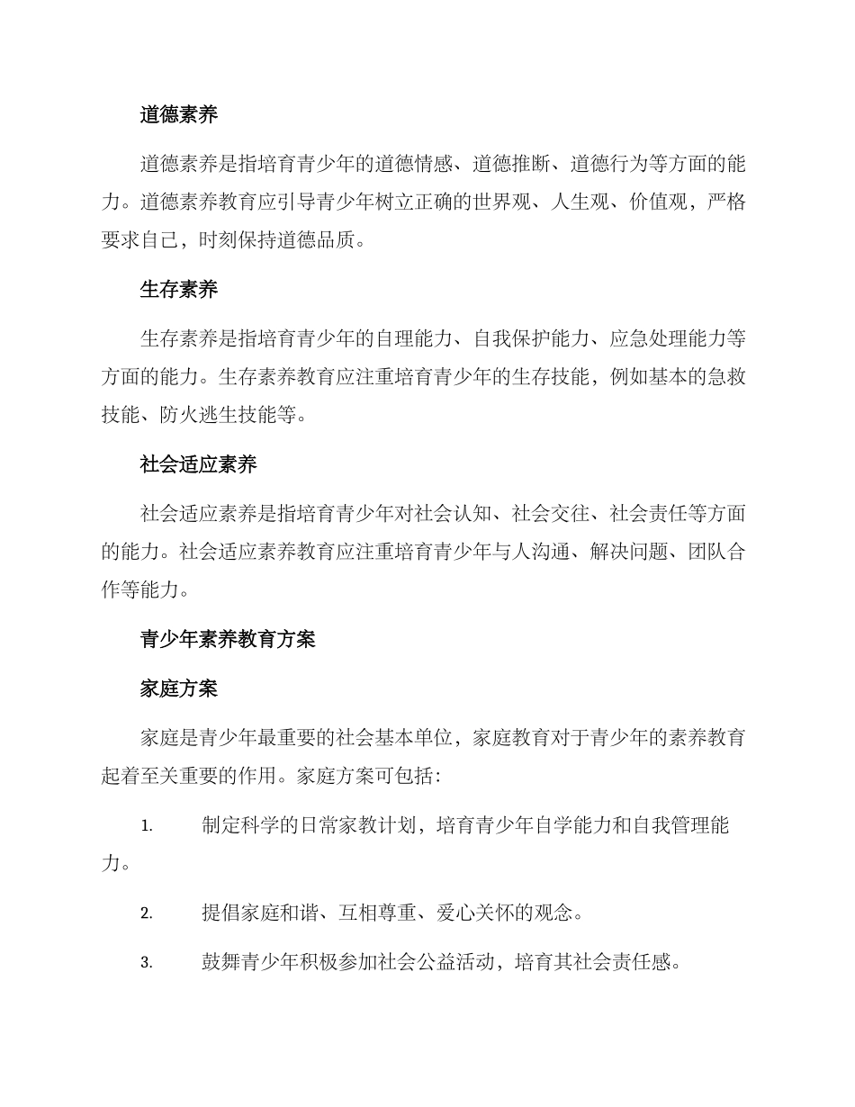 青少年素养教育方案_第2页