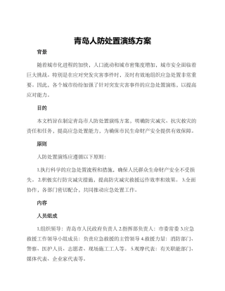 青岛人防处置演练方案