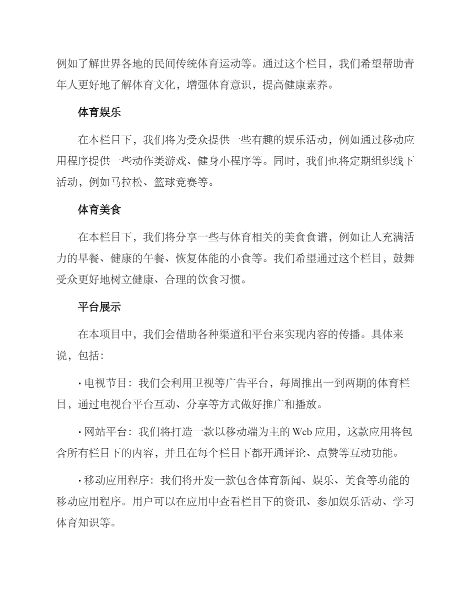 青年体育栏目策划方案_第2页